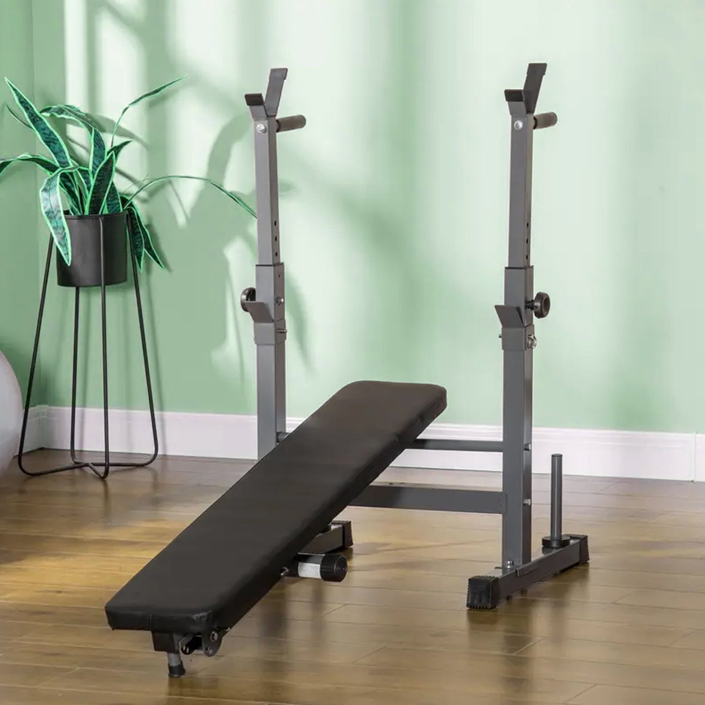 Adjustable Weight Bench – Heavy‑Duty Steel Frame, Foldable Utility Bench with Dip Station & Barbell Rack – Ideal for Strength Training at Home Gym