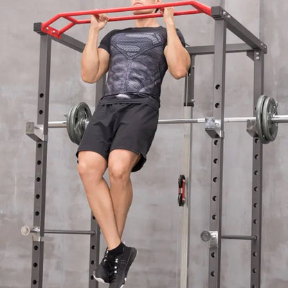 Adjustable Steel Power Cage with Cable Pulley System, Multi-Grip Pull-Up & Dip Bar – Heavy Duty Home Gym Rack
