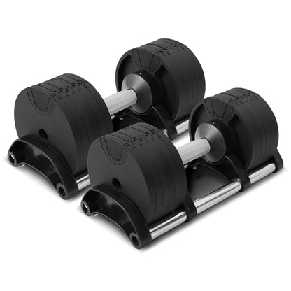 Adjustable Steel Round Dumbbells – Smooth Dial, Anti‑Slip Grip, 24–45 kg Sets – Compact Strength Training for Home Gym