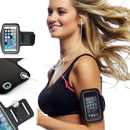Waterproof Running Armband Phone Holder – Elastic Fit Up to 7, Reflective strips for Home & Outdoor Fitness