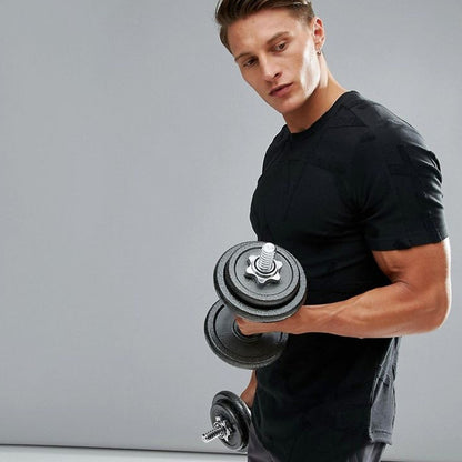 Adjustable Cast‑Iron Barbell & Dumbbell Set – 65 kg Weight Kit, Knurled Grip, 2‑in‑1 Strength Training for Home Gym