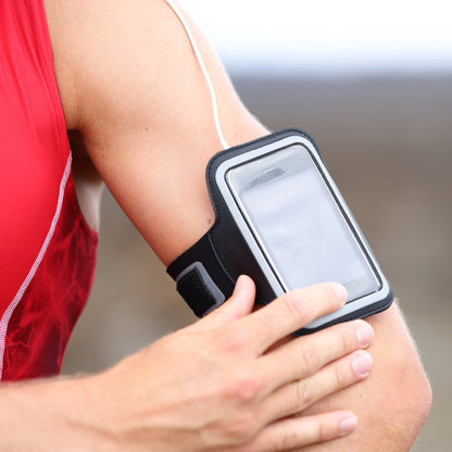 Waterproof Running Armband Phone Holder – Elastic Fit Up to 7, Reflective strips for Home & Outdoor Fitness