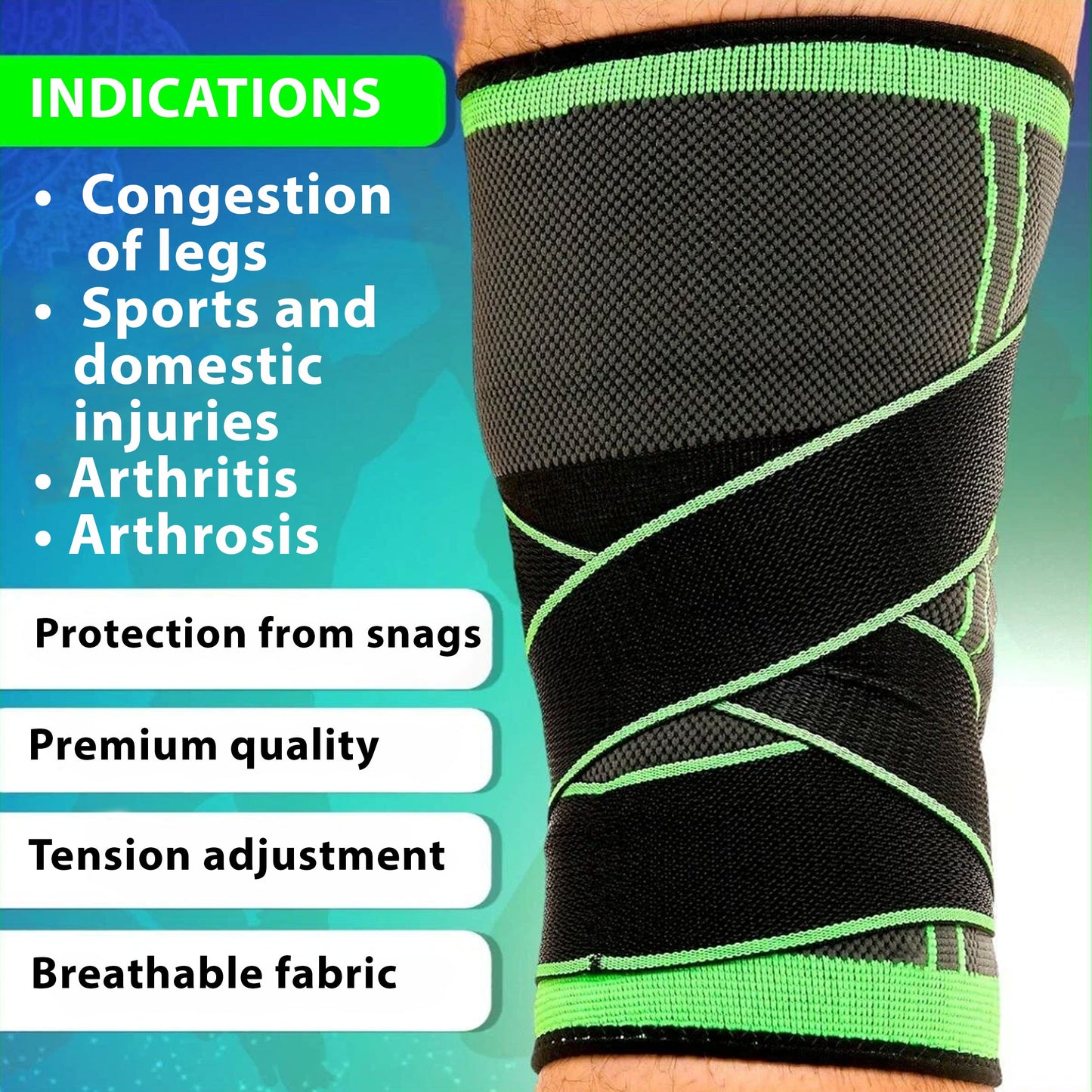 Adjustable Knee Support Strap – Neoprene with Silicone Pad for ACL, Meniscus & Arthritis Relief – Ideal for Running, Walking, Sports & Daily Use