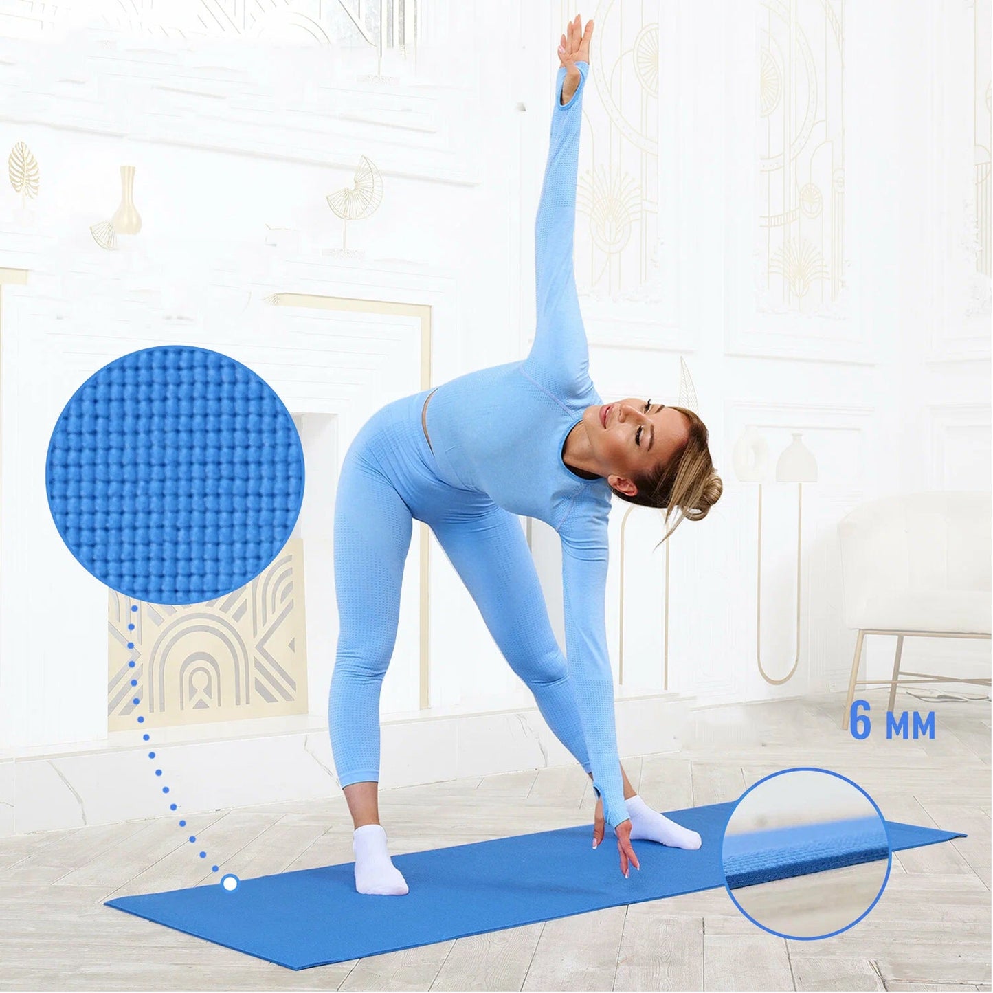 Non‑Slip Extra‑Thick NBR Foam Yoga Mat 15 mm – Eco‑Friendly & Carry Strap – HIIT, Pilates, Gym, Floor & Wellness