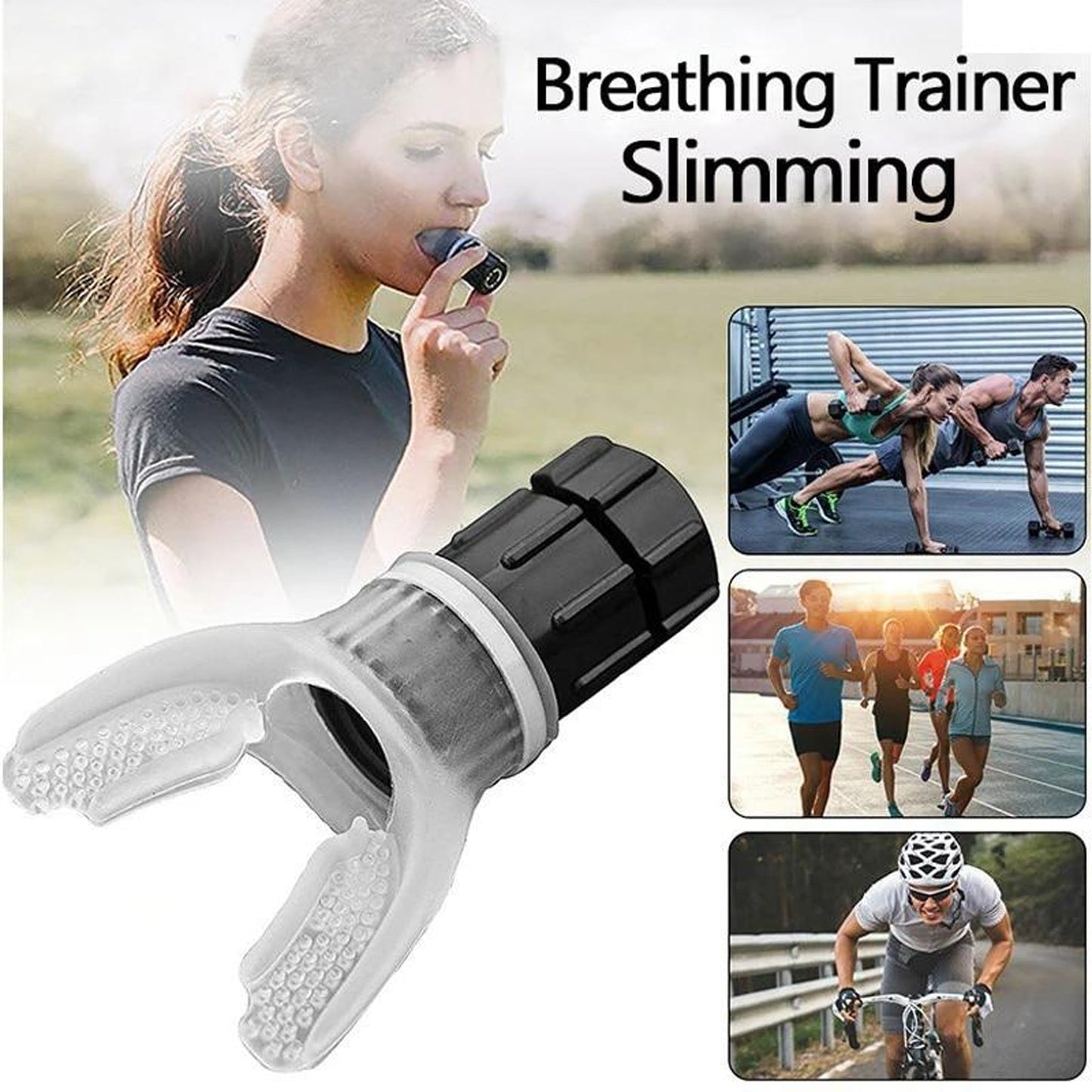 Portable Breath Trainer Lung Exerciser – Adjustable Neoprene-Coated Respiratory Therapy Device for Stamina & Lung Capacity – Compact Home Fitness Respiratory Aid