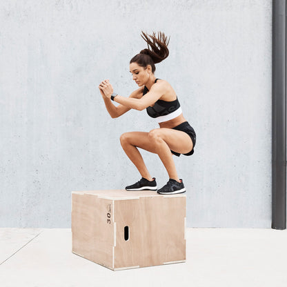 3-in-1 Wooden Plyometric Jump Box – Premium Wood Plyo Box for Strength, Agility & Jump Training | Multipurpose Exercise Step for Home & Gym Workouts