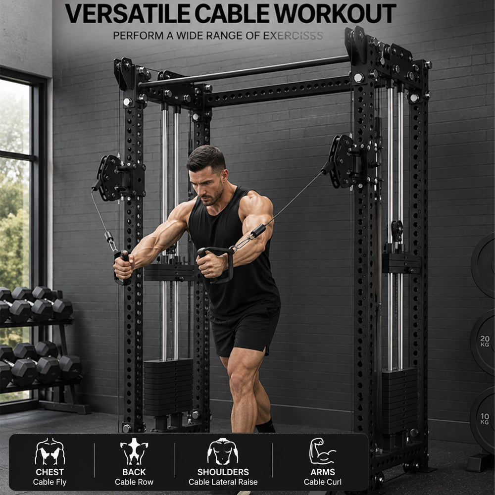 Complete Cable Power Cage for Squats, Pull-Ups & Full Body Training