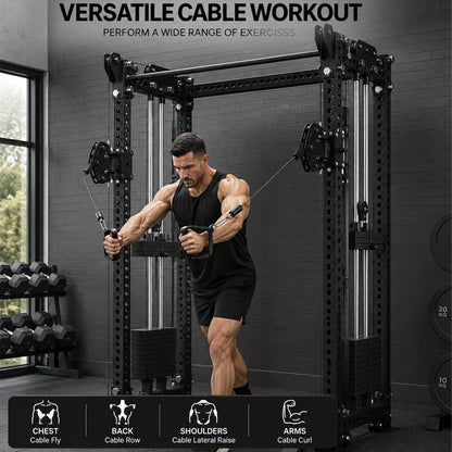 Complete Cable Power Cage for Squats, Pull-Ups & Full Body Training