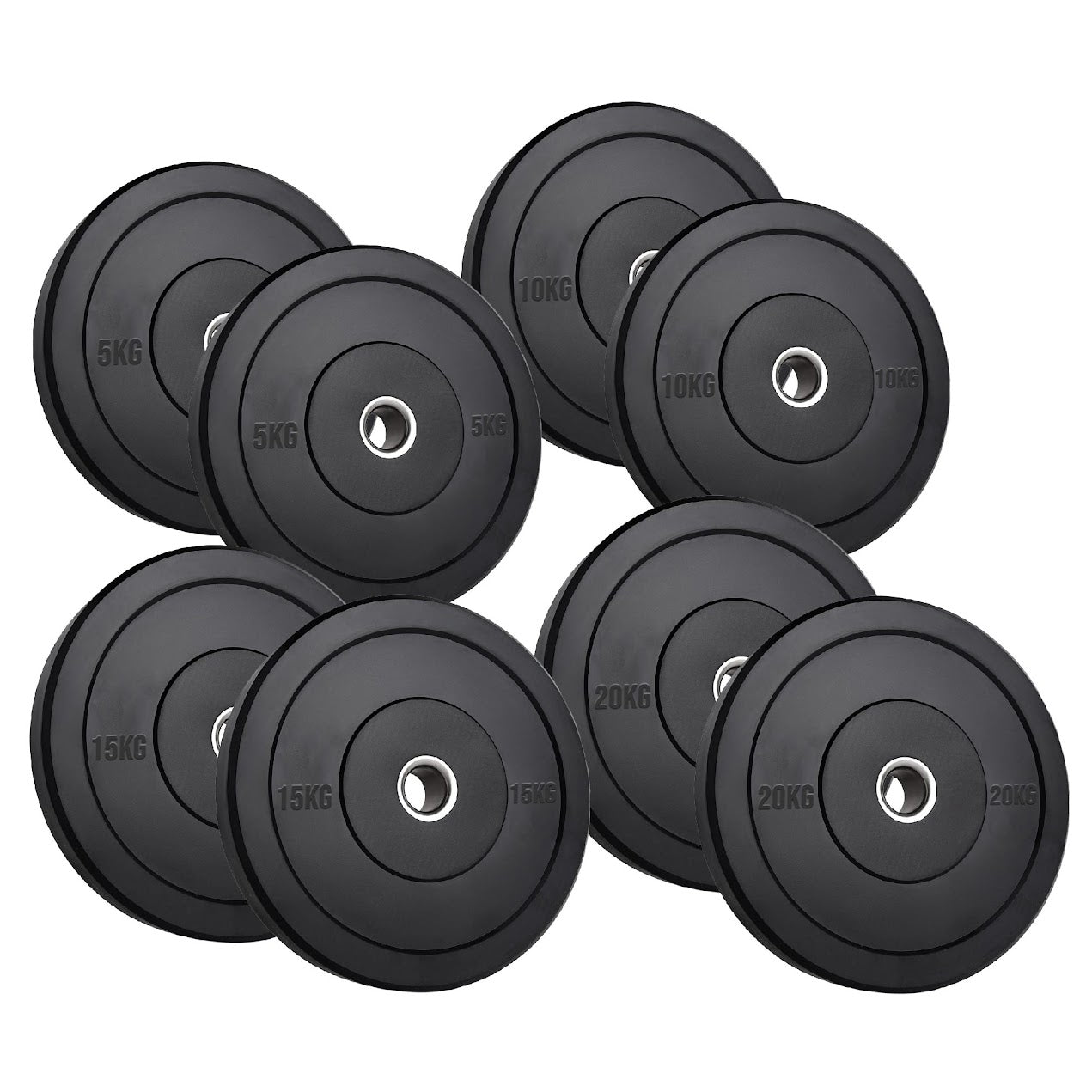 Olympic Heavy‑Duty Rubber Bumper Plates – Durable Black Rubber Finish – Olympic Plate Set for Strength Training & Weightlifting – Ideal Home Gym Setup