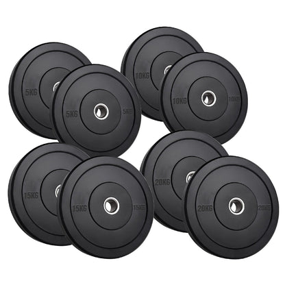 Olympic Heavy‑Duty Rubber Bumper Plates – Durable Black Rubber Finish – Olympic Plate Set for Strength Training & Weightlifting – Ideal Home Gym Setup