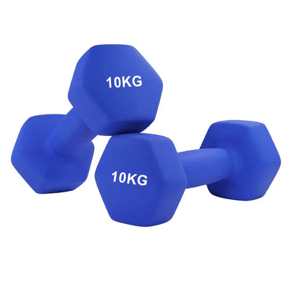 Anti-Roll Non-Slip Neoprene Dumbbell Weights | Hex Neoprene Dumbbells Set | Available in Singles, Pairs & Sets | Comfortable Grip for Home & Gym Workouts