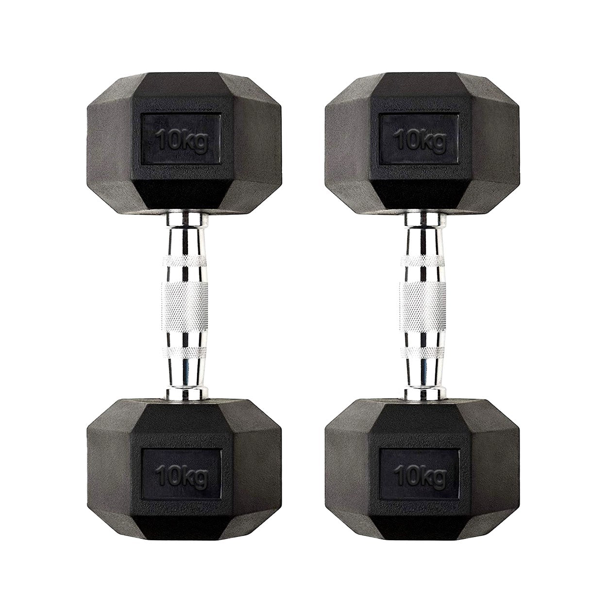 Hex Dumbbells Pairs & Sets (2.5kg–60kg) – Rubber-Coated, Anti-Roll, Steel Knurled Grip – Strength Training Weights for Home Gym or Studio
