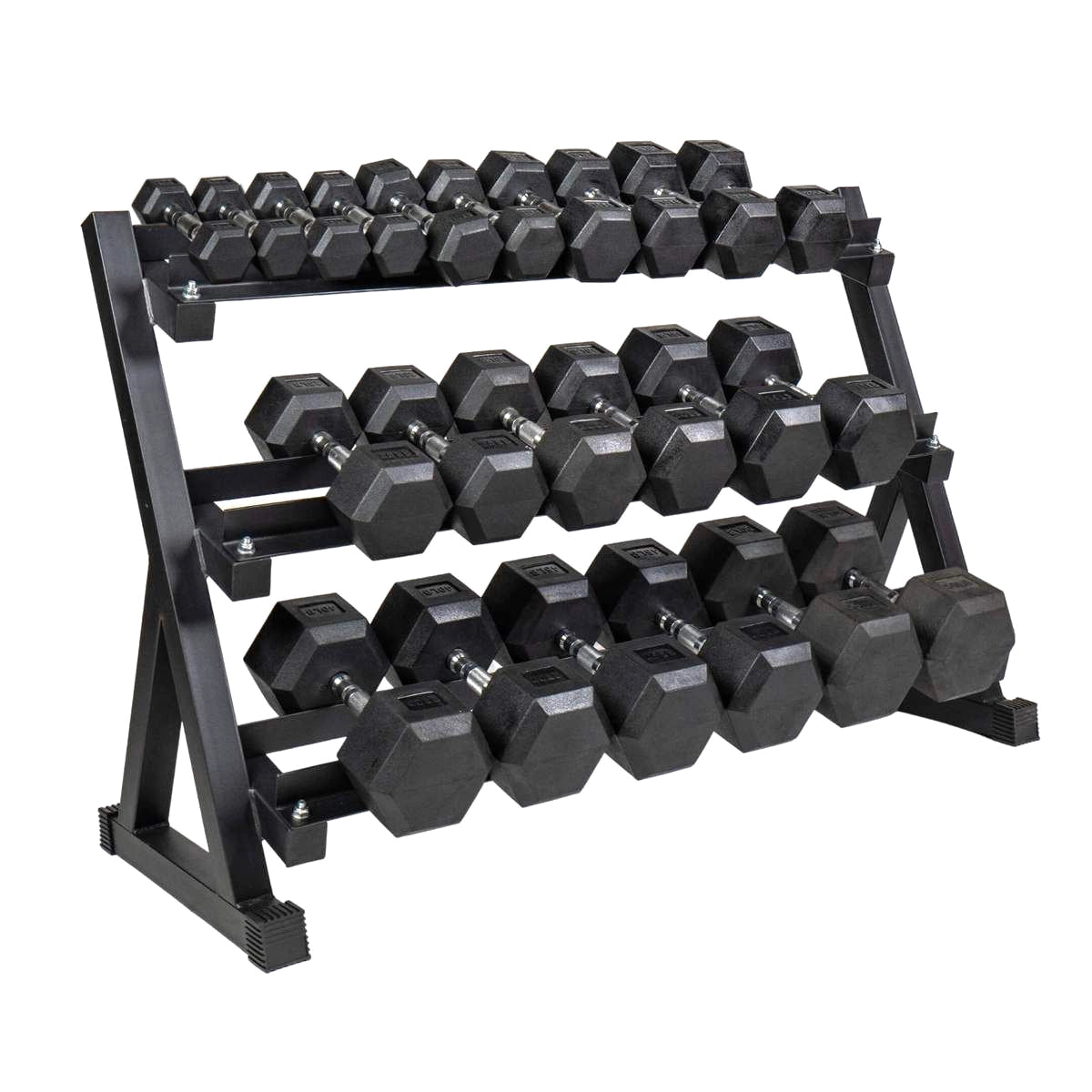 Hex Dumbbells Pairs & Sets (2.5kg–60kg) – Rubber-Coated, Anti-Roll, Steel Knurled Grip – Strength Training Weights for Home Gym or Studio