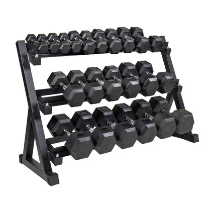 Hex Dumbbells Pairs & Sets (2.5kg–60kg) – Rubber-Coated, Anti-Roll, Steel Knurled Grip – Strength Training Weights for Home Gym or Studio