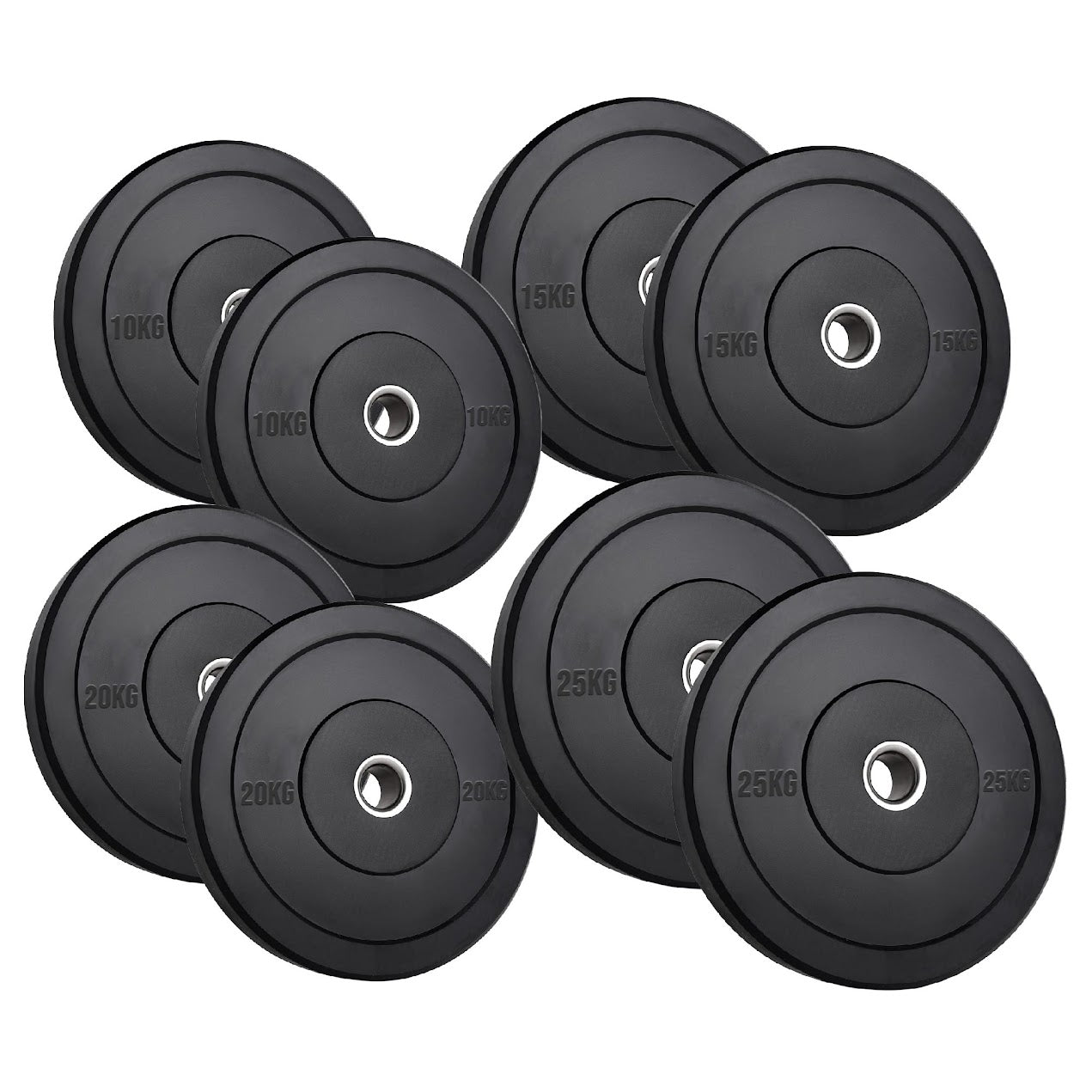 Olympic Heavy‑Duty Rubber Bumper Plates – Durable Black Rubber Finish – Olympic Plate Set for Strength Training & Weightlifting – Ideal Home Gym Setup