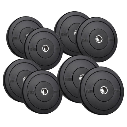 Olympic Heavy‑Duty Rubber Bumper Plates – Durable Black Rubber Finish – Olympic Plate Set for Strength Training & Weightlifting – Ideal Home Gym Setup