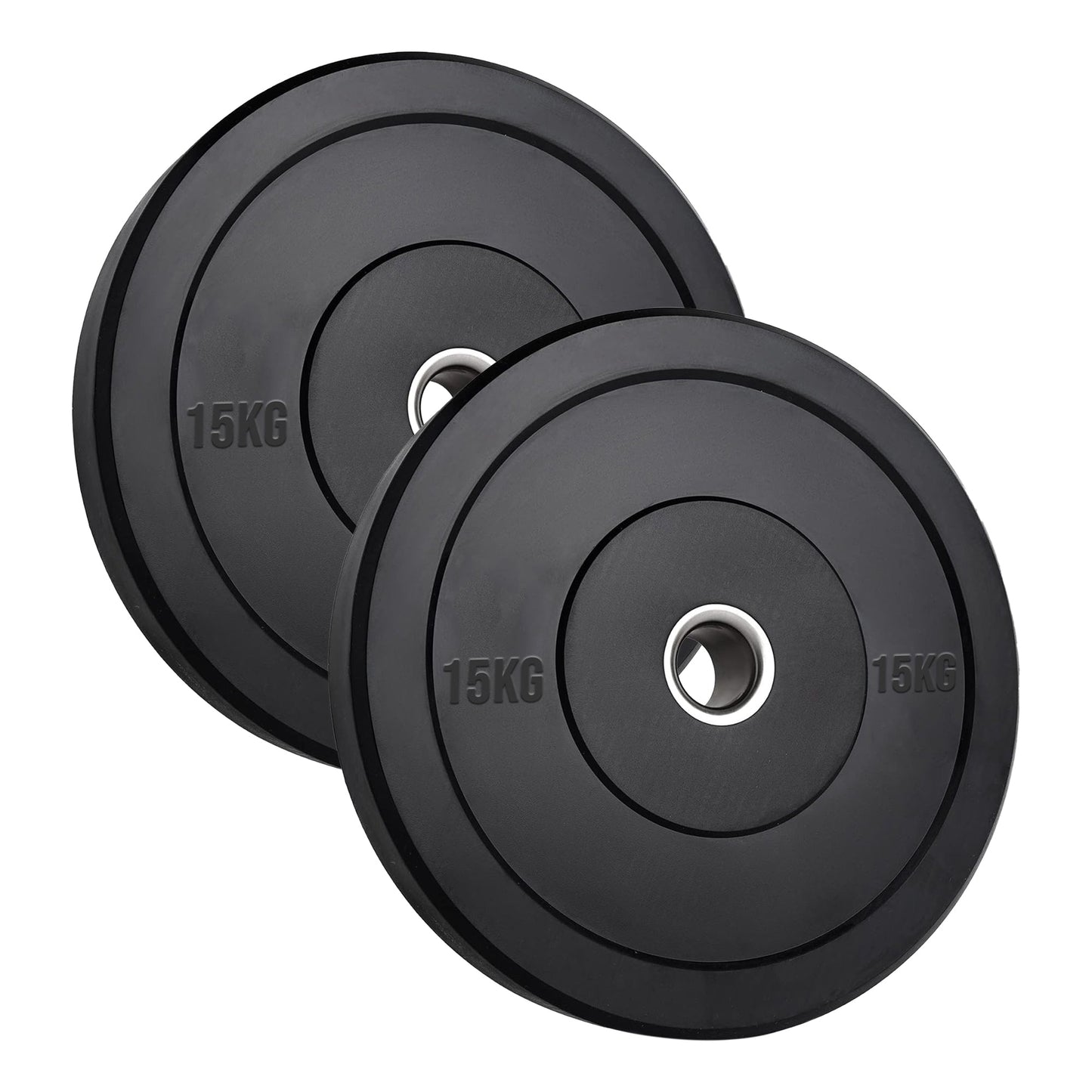 Olympic Heavy‑Duty Rubber Bumper Plates – Durable Black Rubber Finish – Olympic Plate Set for Strength Training & Weightlifting – Ideal Home Gym Setup