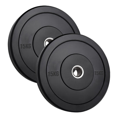 Olympic Heavy‑Duty Rubber Bumper Plates – Durable Black Rubber Finish – Olympic Plate Set for Strength Training & Weightlifting – Ideal Home Gym Setup