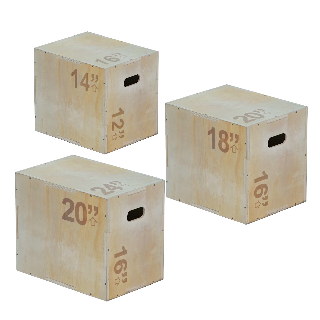 3-in-1 Wooden Plyometric Jump Box – Premium Wood Plyo Box for Strength, Agility & Jump Training | Multipurpose Exercise Step for Home & Gym Workouts