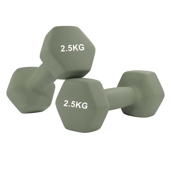 Anti-Roll Non-Slip Neoprene Dumbbell Weights | Hex Neoprene Dumbbells Set | Available in Singles, Pairs & Sets | Comfortable Grip for Home & Gym Workouts