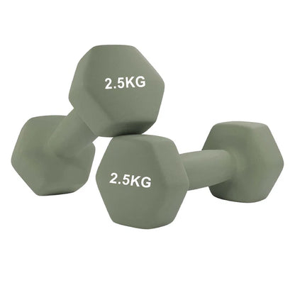 Anti-Roll Non-Slip Neoprene Dumbbell Weights | Hex Neoprene Dumbbells Set | Available in Singles, Pairs & Sets | Comfortable Grip for Home & Gym Workouts