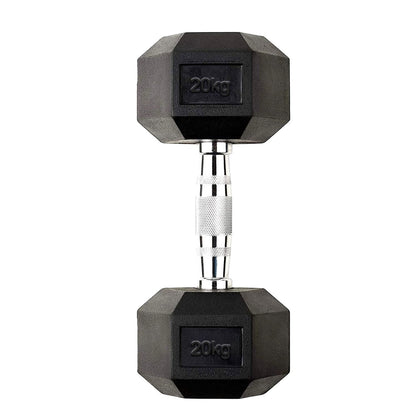 Hex Dumbbells Pairs & Sets (2.5kg–60kg) – Rubber-Coated, Anti-Roll, Steel Knurled Grip – Strength Training Weights for Home Gym or Studio