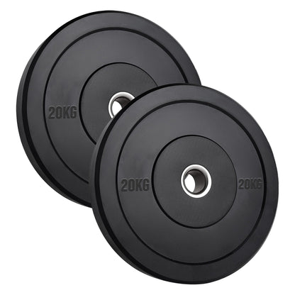 Olympic Heavy‑Duty Rubber Bumper Plates – Durable Black Rubber Finish – Olympic Plate Set for Strength Training & Weightlifting – Ideal Home Gym Setup