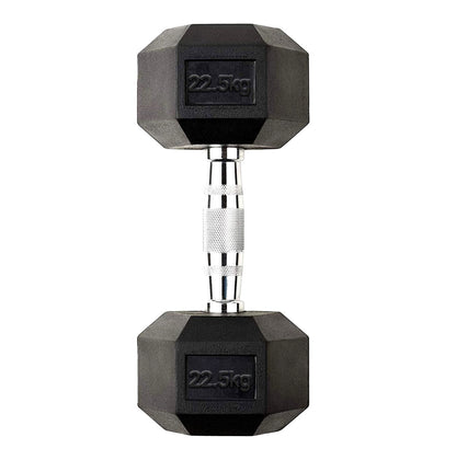 Hex Dumbbells Pairs & Sets (2.5kg–60kg) – Rubber-Coated, Anti-Roll, Steel Knurled Grip – Strength Training Weights for Home Gym or Studio