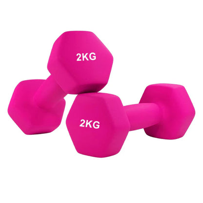Anti-Roll Non-Slip Neoprene Dumbbell Weights | Hex Neoprene Dumbbells Set | Available in Singles, Pairs & Sets | Comfortable Grip for Home & Gym Workouts