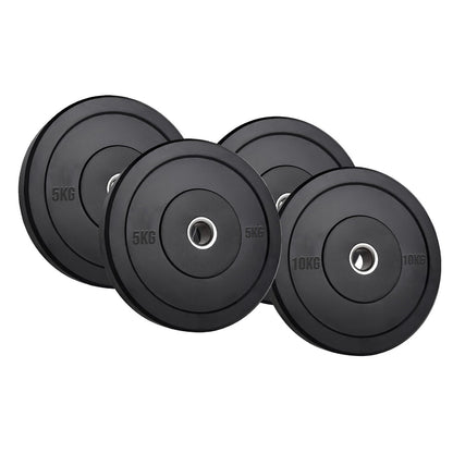 Olympic Heavy‑Duty Rubber Bumper Plates – Durable Black Rubber Finish – Olympic Plate Set for Strength Training & Weightlifting – Ideal Home Gym Setup