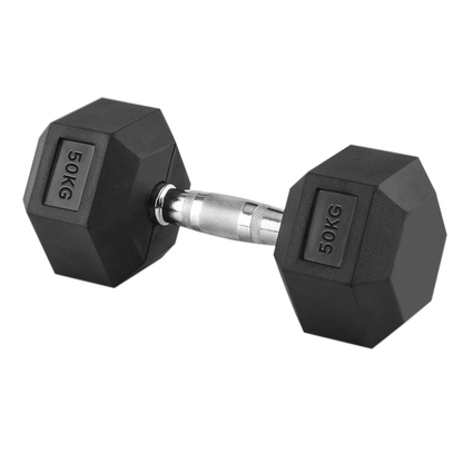 Hex Dumbbells Pairs & Sets (2.5kg–60kg) – Rubber-Coated, Anti-Roll, Steel Knurled Grip – Strength Training Weights for Home Gym or Studio