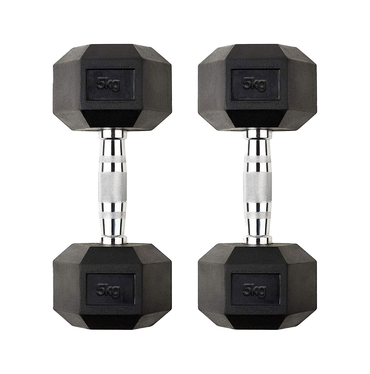 Hex Dumbbells Pairs & Sets (2.5kg–60kg) – Rubber-Coated, Anti-Roll, Steel Knurled Grip – Strength Training Weights for Home Gym or Studio