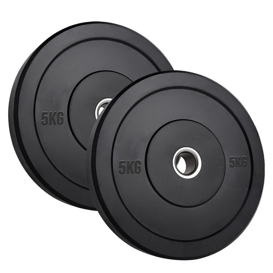 Olympic Heavy‑Duty Rubber Bumper Plates – Durable Black Rubber Finish – Olympic Plate Set for Strength Training & Weightlifting – Ideal Home Gym Setup