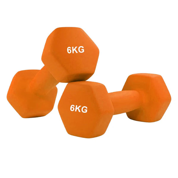 Anti-Roll Non-Slip Neoprene Dumbbell Weights | Hex Neoprene Dumbbells Set | Available in Singles, Pairs & Sets | Comfortable Grip for Home & Gym Workouts