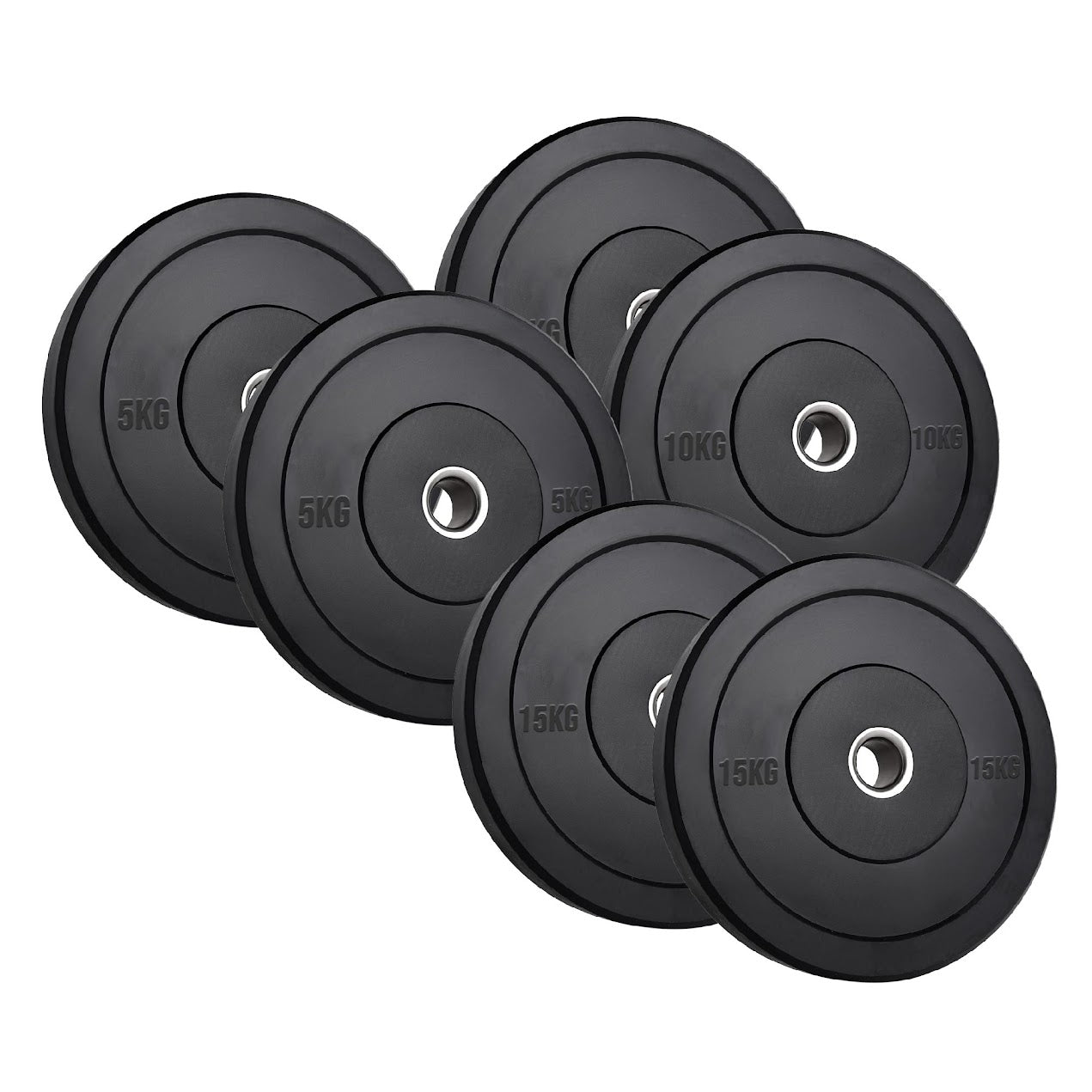 Olympic Heavy‑Duty Rubber Bumper Plates – Durable Black Rubber Finish – Olympic Plate Set for Strength Training & Weightlifting – Ideal Home Gym Setup