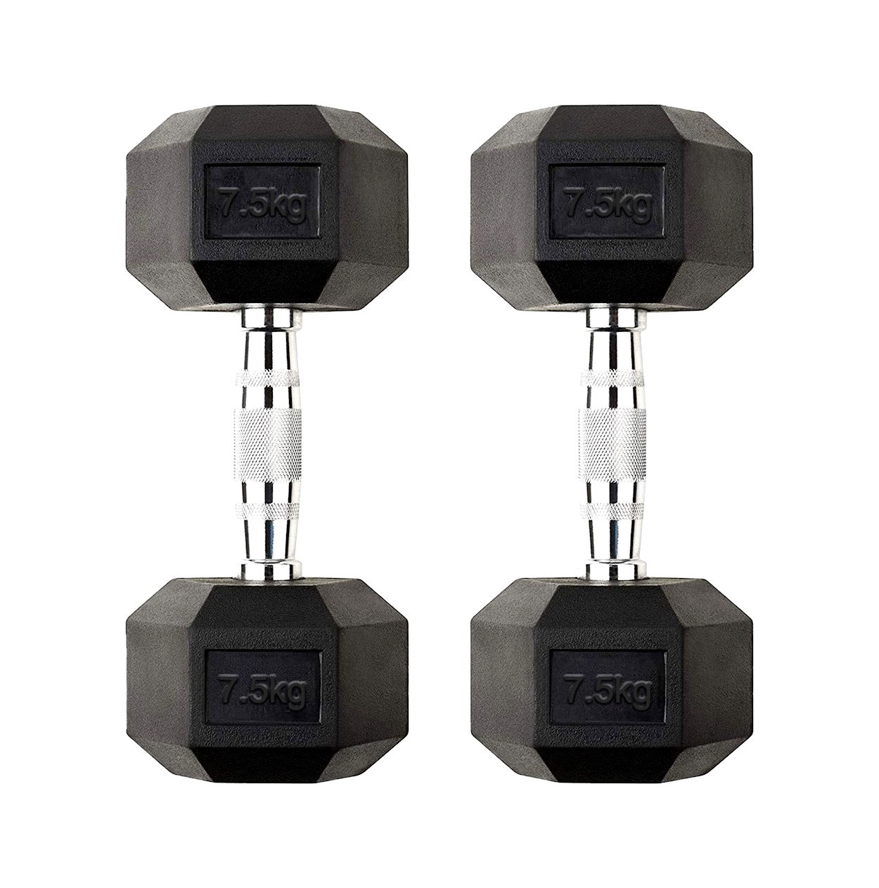 Hex Dumbbells Pairs & Sets (2.5kg–60kg) – Rubber-Coated, Anti-Roll, Steel Knurled Grip – Strength Training Weights for Home Gym or Studio