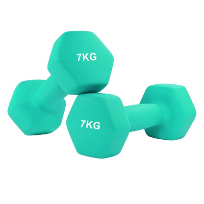 Anti-Roll Non-Slip Neoprene Dumbbell Weights | Hex Neoprene Dumbbells Set | Available in Singles, Pairs & Sets | Comfortable Grip for Home & Gym Workouts