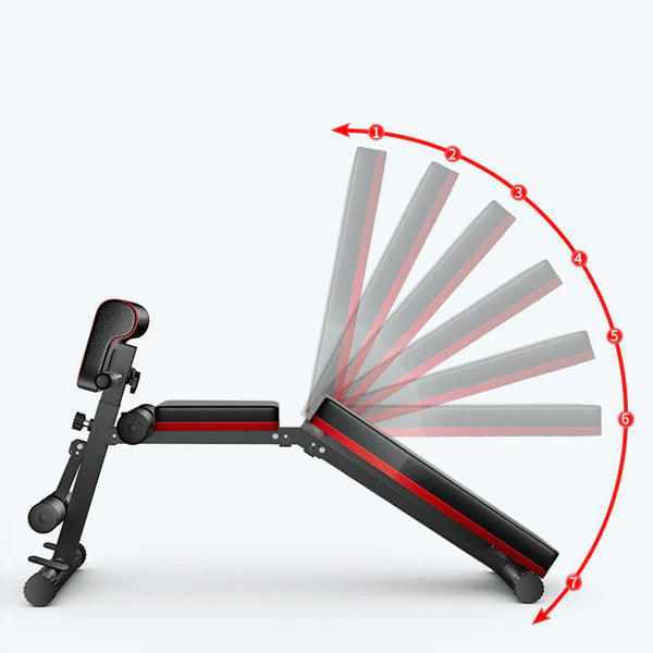 7-Position Adjustable Weight Bench – Foldable Incline/Decline/Flat, Quick-Lock, 320 kg Capacity – Space-Saving Strength Bench for Home Gym