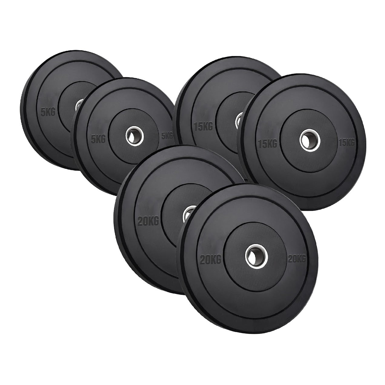 Olympic Heavy‑Duty Rubber Bumper Plates – Durable Black Rubber Finish – Olympic Plate Set for Strength Training & Weightlifting – Ideal Home Gym Setup
