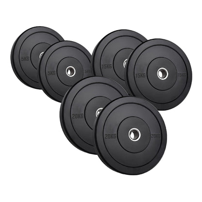 Olympic Heavy‑Duty Rubber Bumper Plates – Durable Black Rubber Finish – Olympic Plate Set for Strength Training & Weightlifting – Ideal Home Gym Setup