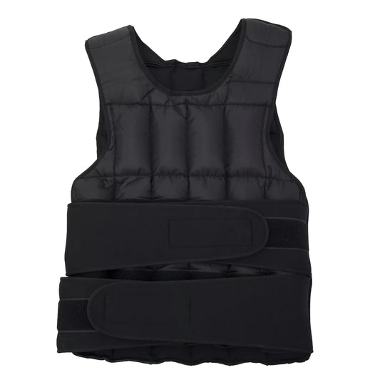 Black weighted vest on a white background