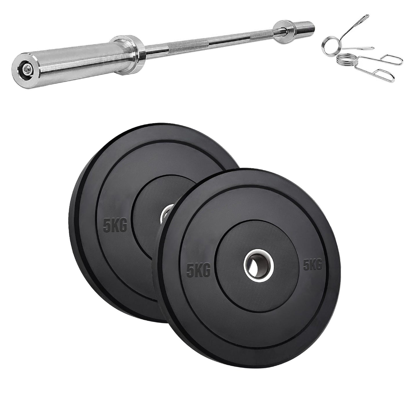 Olympic Heavy‑Duty Rubber Bumper Plates – Durable Black Rubber Finish – Olympic Plate Set for Strength Training & Weightlifting – Ideal Home Gym Setup
