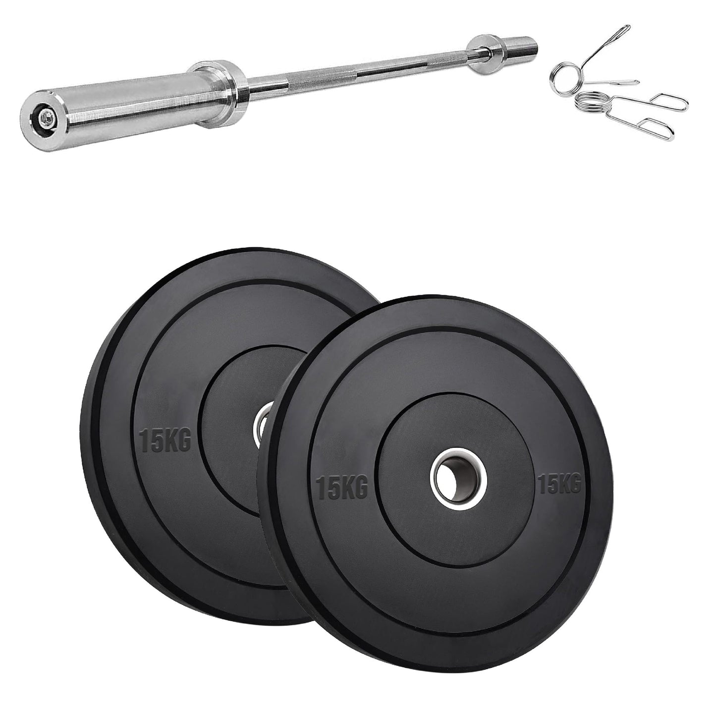 Olympic Heavy‑Duty Rubber Bumper Plates – Durable Black Rubber Finish – Olympic Plate Set for Strength Training & Weightlifting – Ideal Home Gym Setup