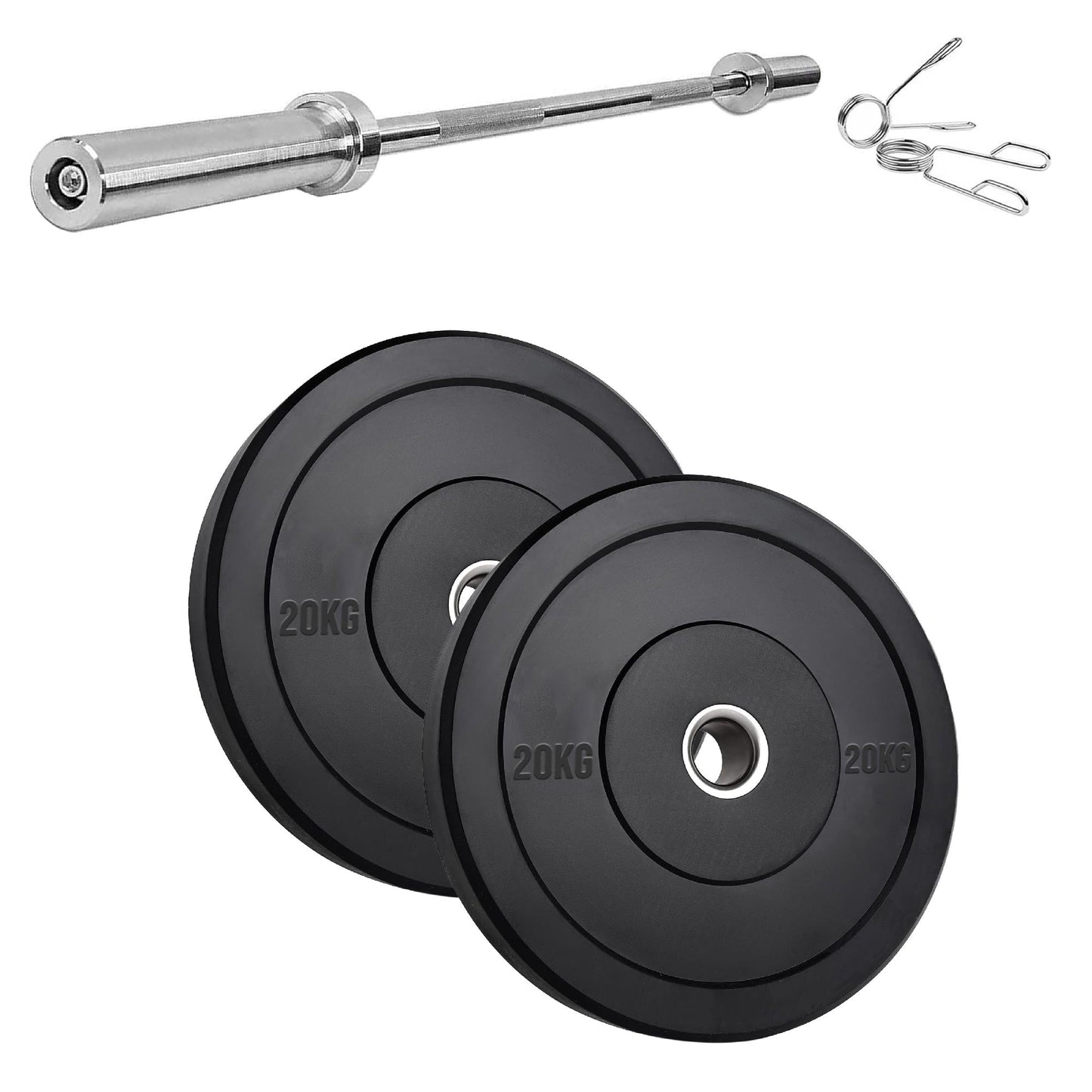 Olympic Heavy‑Duty Rubber Bumper Plates – Durable Black Rubber Finish – Olympic Plate Set for Strength Training & Weightlifting – Ideal Home Gym Setup