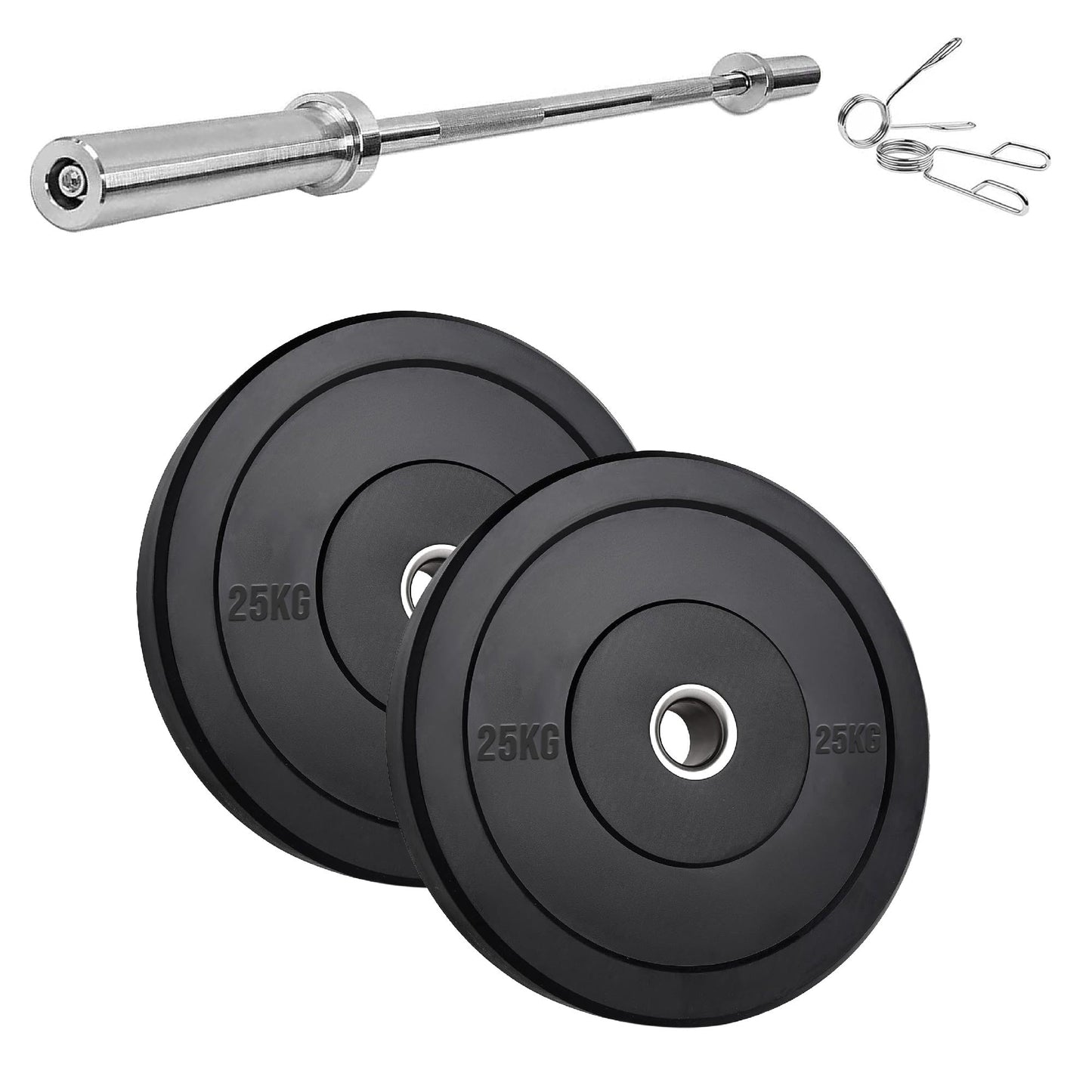 Olympic Heavy‑Duty Rubber Bumper Plates – Durable Black Rubber Finish – Olympic Plate Set for Strength Training & Weightlifting – Ideal Home Gym Setup