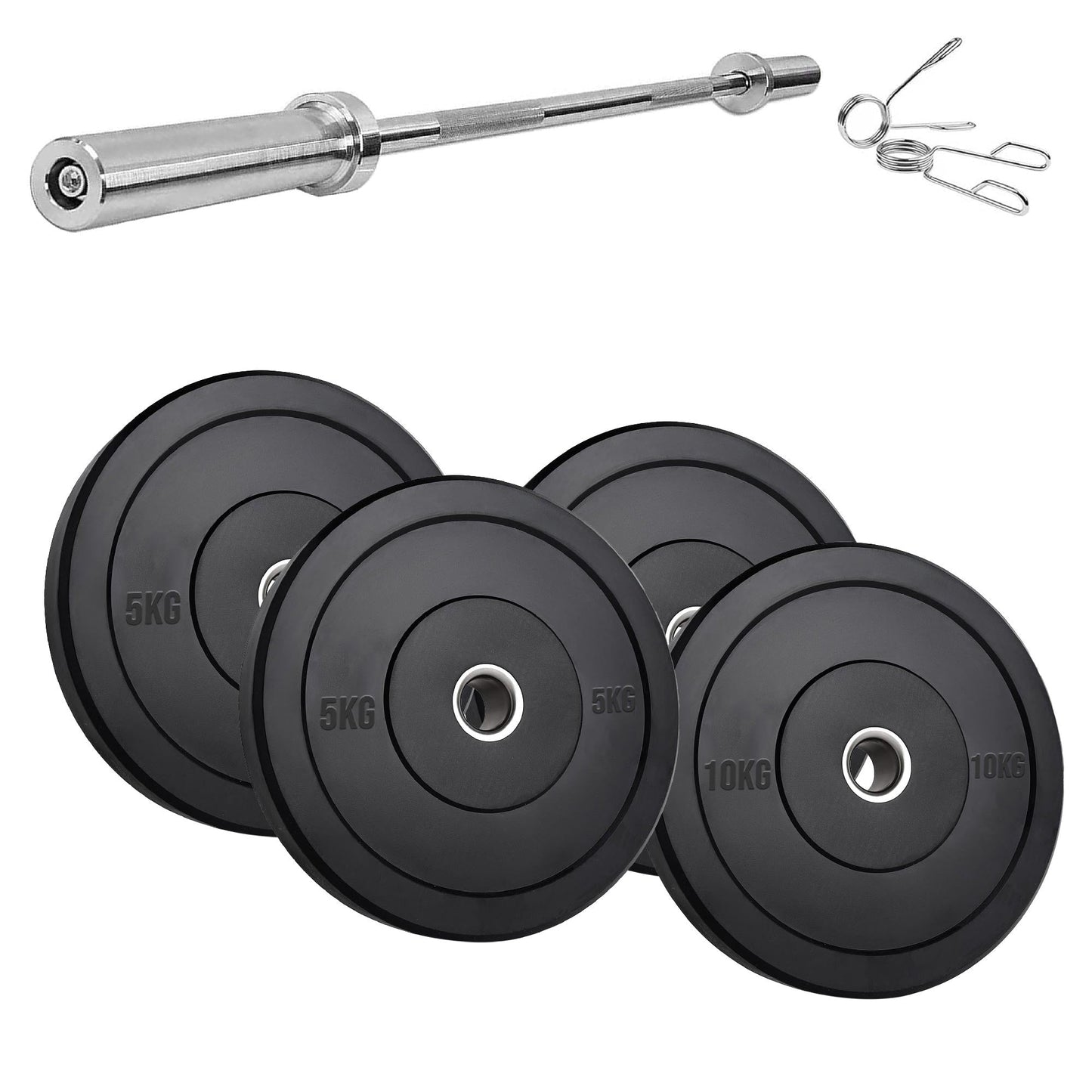 Olympic Heavy‑Duty Rubber Bumper Plates – Durable Black Rubber Finish – Olympic Plate Set for Strength Training & Weightlifting – Ideal Home Gym Setup