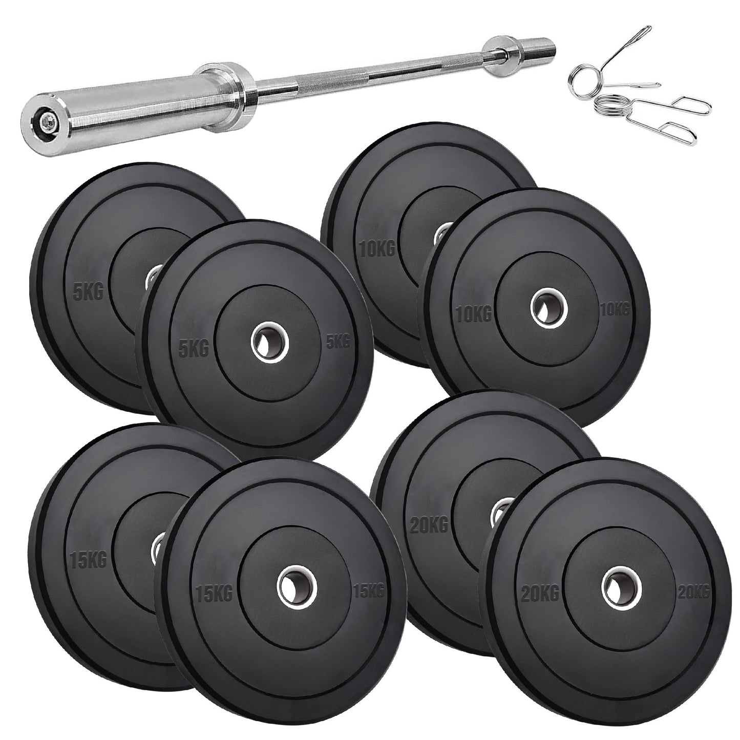 Olympic Heavy‑Duty Rubber Bumper Plates – Durable Black Rubber Finish – Olympic Plate Set for Strength Training & Weightlifting – Ideal Home Gym Setup