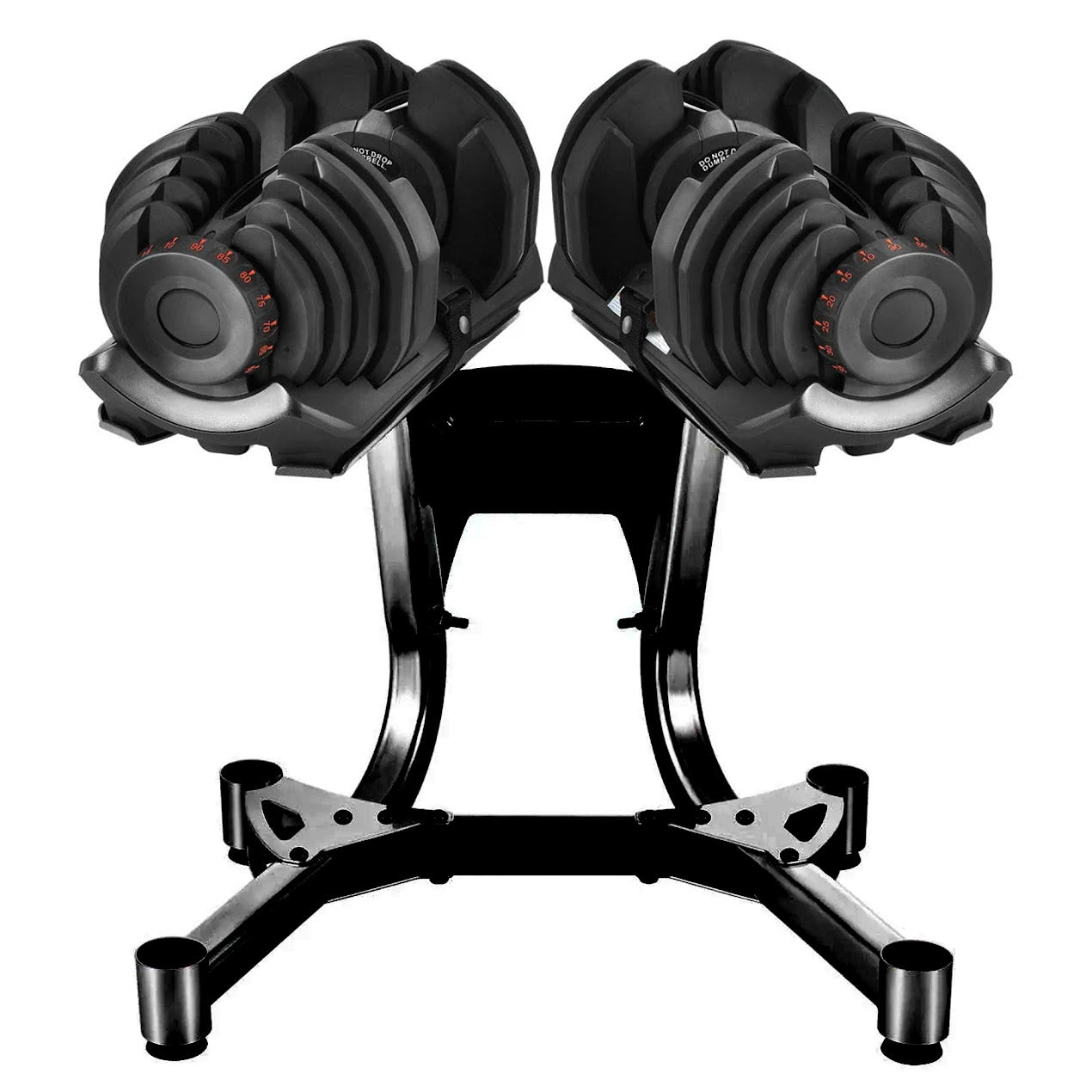 Dial‑Weight Dumbbells & Belt with Adjustable Dumbbell Stand – Space‑Saving Home Gym Rack for Strength Training in Personal Fitness Studio