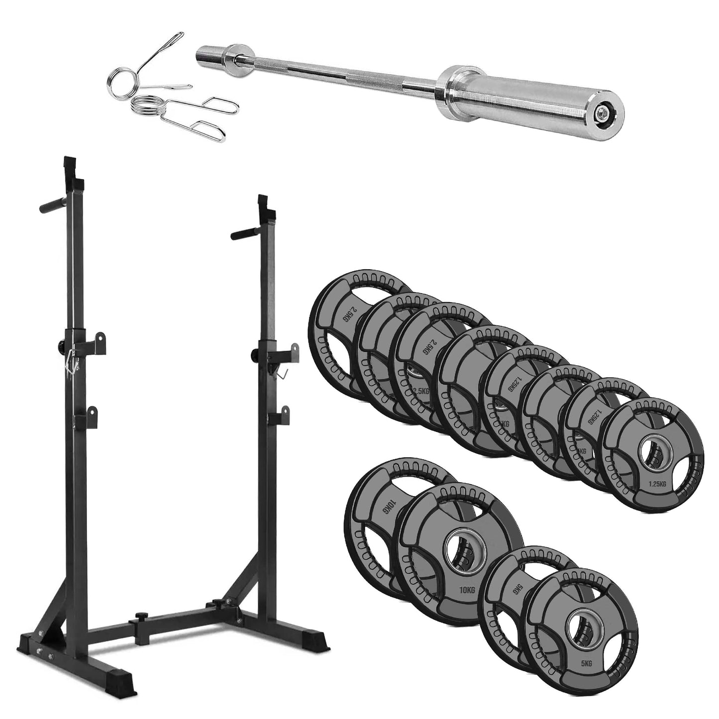 Heavy‑Duty Half Squat Rack – Adjustable Height & Width with Dip Station & Spotter Arms, 200 kg Load for Home Gym Strength Training