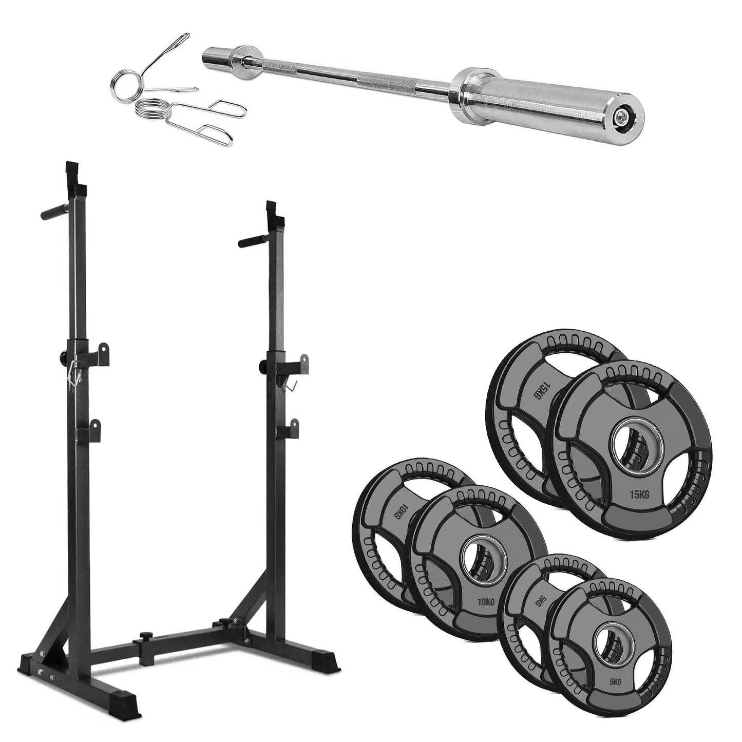 Heavy‑Duty Half Squat Rack – Adjustable Height & Width with Dip Station & Spotter Arms, 200 kg Load for Home Gym Strength Training